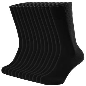 TEMU 12켤레 대나무 섬유 양말 비건 편안한 크루 양말 - 남녀공용 대나무 섬유 통기성 일상용 양말, 솔리드 컬러 블랙/화이트, 사무실 및 캐주얼 착용 세탁기 사용 가능한 포근한 양말