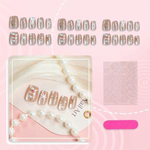 TEMU 30개 짧은 고양이 눈 글리터 네일 아트 세트 - 골드 & 화이트 3D 인조 네일, 눈꽃 & 별 디자인, 광택 마감, 크리스마스 & 겨울 축제 매니큐어용 기계 제작, 축제 네일 아트 | 글리터 네일 디자인 | 광택 마감 네일, 네일 아트 용품, 크리스마스 네일 프레스 온, 네일 프레스 온, 인조 네일, 네일, 네일, 네일 포