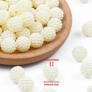 TEMU 10/12/14/20mm 크리미 화이트 아크릴 - DIY 주얼리 만들기, 목걸이, 팔찌, 키체인 & 가방 장식용 대형 구형 비즈 - 광택 있는 균일 (10mm, 12mm, 14mm, 20mm) - 여성 액세서리용 내구성 있는 공예 비즈
