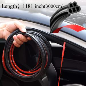 TEMU 1181인치 도어 씰링 스트립 범용 자가 접착 차량 방수 스트립, 차량 도어 씰링 방음 스트립 더블 레이어 5홀 도어 방음 스트립, 차량 고무 씰링 스트립 트럭 SUV RV (블랙), 자동차 방수 처리,방음 스트립,원활한 설치,범용 핏,고품질 접착제,강화된 밀봉,도어 웨더스트립,RV 소유자,트럭 운전사