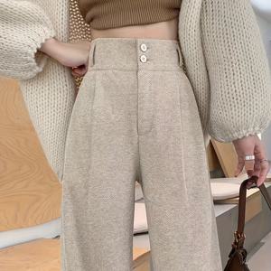 TEMU 여성용 하이웨이스트 와이드 레그 트위드 팬츠 - 우아한 베이지/브라운/그레이/화이트/블랙/차콜 팬츠, 칼라 디자인, 미디엄 스트레치 겨울 작업복, 오피스, 포멀 이벤트 & 캐주얼 웨어용 맞춤 제작 (수트 팬츠)