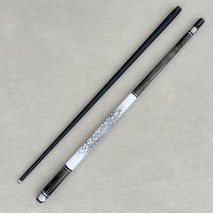 TEMU 리자드 그레이 카본 파이버 당구 큐 - 11.5mm 팁, 익스텐더 호환 헤비듀티 당구 큐 스틱, 블랙/화이트 리자드 베이지 텍스처, 가볍고 튼튼한 프로페셔널 플레이, 홈/연습, 토너먼트용 (카본 파이버 샤프트)