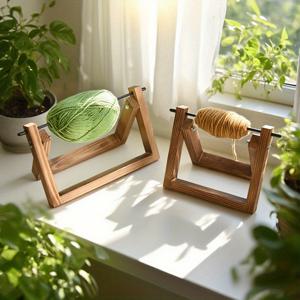 TEMU 헤비 듀티 수제 나무 털실 랙 - 여러 털실을 위한 수평 축 정리함, 크로셰, 뜨개질 애호가를 위한 컴팩트한 데스크탑 보관 솔루션, 재활용 나무 디자인, 털실 보관 및 정리, 뜨개질 바늘 보관 케이스, 뜨개실 보관함, 뜨개 부자재, 얀 홀더, 뜨개실 홀더, 뜨개용품|뜨개실