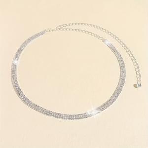 TEMU 1개 신상 여성용 풀 라인스톤 허리 체인, 메탈 라인스톤 인레이, 반짝이고 눈길 잡는 심플한 패션 다용도 벨트 장식, 긴 셔츠, 드레스와 매치, 데일리 웨어에 적합, 파티 의상,이브웨어,스타일리시 웨이스트 체인,반짝이는 디자인,메탈 벨트,장식 벨트,트렌디한 액세서리,사무복,스타일 애호가