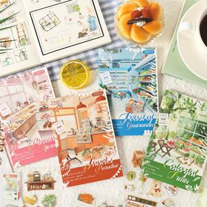 TEMU 시리즈 스티커 재료 4종 세트. 사진 프레임, 앨범, 스크랩북 장식용 음식 테마 PET 스티커 포함. 생일 또는 휴일 선물, 스크랩북 스티커, 스크랩북 용품으로 적합.