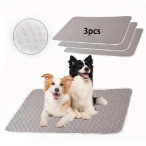 TEMU 3개입 재사용 가능 & 세탁 가능 초대형 강아지 배변 패드 - 미끄럼 방지 강아지 훈련 패드, 냄새 제어, 누수 방지 실내/외용 애완동물 화장실, 크레이트 라이너, 대형견 및 강아지용 배변 훈련 보조 도구 (쉬운 세척, 3개입)|배변패드