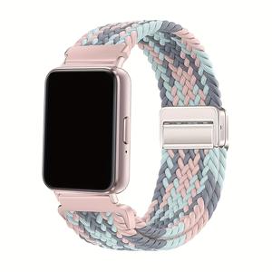 TEMU 삼성 갤럭시 Fit 3 시계 밴드 호환, 부드러운 나일론 마그네틱 브레이드 교체 스트랩, 삼성 갤럭시 FIT 3 SM-R390 스마트워치 밴드용 조절 가능한 스포츠 손목 밴드