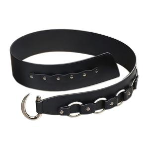 TEMU 1개 여성용 레트로 고딕 허리 조임 벨트 - 조절 가능한 버클 & 후크 앤 아이 클로저, 코트/드레스용 블랙 벨트, 스타일 웨딩, 파티, 중세 행사용 액세서리 (세탁 불가, 표준 사이즈)