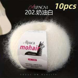 TEMU 럭셔리 패키지 10개입/250g 양과 낙타 울 혼방 헤어코트, 부드럽고 가벼운 베이지색, 비타이드, 패션 스웨터, 홀로우 가디건, 스카프, 모자, 쇼울 및 의류 액세서리용