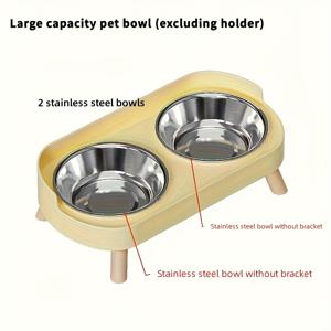 TEMU 2개 세트 헤비듀티 스테인리스 스틸 대용량 안전 방지 펫 식기 & 물그릇 - 모던 강아지 & 고양이 사료 그릇, 대형견용 쉬운 세척 내구성 식기/물그릇, 홀더 제외 그릇 호환