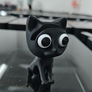 TEMU 귀여운 검은 고양이 모양 3D 프린팅 안경 홀더 - 튼튼한 플라스틱 안경 스탠드, 앉아 있는 아기 고양이 포즈, 집, 사무실 또는 선물용 귀여운 책상 정리함