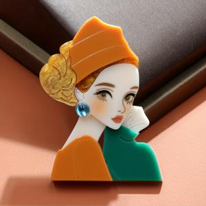 TEMU 1개 수제 멀티 레이어 겨울 브로치 핀 - 파란 머리 & 드레스 액세서리, 크리스마스 선물, 파티 및 일상 의상용 - 여성 패션 핀 (코트, 드레스, 재킷용)