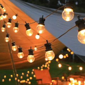 TEMU 파티라이트 야외파티등 캠핑장전구 램프 스트링전선 줄전등 LED줄조명 오징어등 방수전등선 줄전구 연장 가능