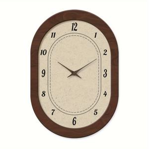 TEMU 16인치 프랑스식 목재 타원형 대형 벽시계 - 배터리 구동, 무소음 시계, 거실, 침실, 주방, , 식당 장식용 벽시계, 축제 선물 (배터리 불필요), 조용한 시간 측정 솔루션,벽시계 장식,나무 벽시계,배터리 작동 시계,빈티지 스타일 시계,프랑스 미학,내구성 있는 나무 프레임,품질 있는 장인 정신,인테리어 장식,주택 소유자|벽시계|벽시계