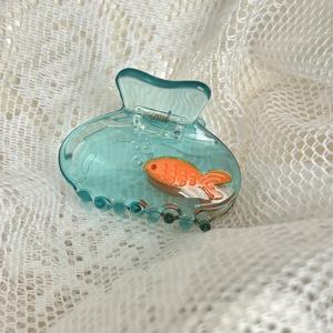 TEMU 1/3개 여성용 패셔너블 귀여운 물고기 불어내기 골드피쉬 미니 클로 헤어클립 상어턱 머리집게