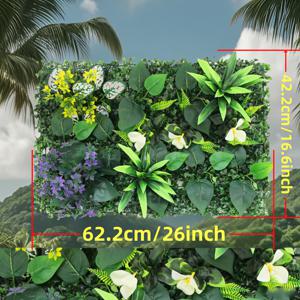 TEMU 16.5-24.4인치 인공 잔디 및 식물 벽 패널 - 생동감 있는 녹색 잎과 아름다운 꽃, 실내/실외 프라이버시 스크린을 위한 자연스러운 나무 울타리 디자인, 가정, 사무실, 결혼식 (할로윈, 크리스마스, 부활절, 데이, 어머니의 날) 용 적합, 저유지 모든 계절 장식, 활동적이고 실외 장식에 필요한 유지 관리 없음.