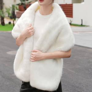 TEMU 여성용 우아한 화이트 인조 퍼 쇼울 - 웨딩, 파티, 포토슈트용 엑스트라 롱 & 오버사이즈 럭셔리 랩 (논스틱, 쉬운 관리) - 공식 행사 액세서리 & 휴일 선물, 웨딩 쇼울, 파티 액세서리, 세련된 스타일, 부드러운 질감, 스타일리시 랩, 신부 파티, 포토슈트 랩, 고품질 랩, 패션 애호가용