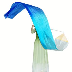 TEMU 3미터 텔레스코픽 폴 댄스 리본 | 혼합 색상 레이온, 고품질 마감, 찬양 깃발, 예배 댄스, 벨리댄스, 발레, 결혼식, 파티에 적합 - 범용 댄서 액세서리, 공연 장비