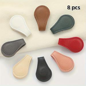 TEMU 8개 세트 자석 소매 홀더 - 재사용 가능한 무봉제 셔츠 커프 클립, 조절 가능한 자석 버튼형 고정기 (카키, 다크 그린, 베이지, 그레이, 화이트, 레드, 블랙) - 드레스 셔츠, 블라우스, 재킷 호환