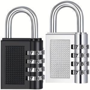 TEMU 2개 묶음 고강도 4단 조합 자물쇠 - 4자리 번호 코드 키리스 보안 잠금장치, 내후성 및 부식 방지, 헬스장 사물함, 보관, 문용, 사용하기 쉬운 잠금장치, 보관용 잠금장치, 실외 보안, 안전한 잠금, 부식 방지 잠금장치, 내후성 잠금장치