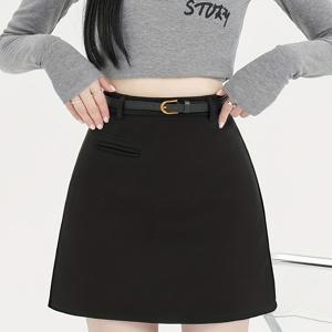 TEMU 여성용 숏 스코티시 트위드 스커트 - A라인 하이웨이스트 벨트리스 미니 스커트, 지퍼 클로저, 숏 길이 (버클 없음), 페티트 레이디스, 유니폼 & 캐주얼/오피스 웨어 - 세탁기 사용 가능 겨울 스커트