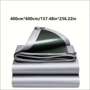 TEMU 실버 레인 타프 - 두꺼운, 찢김 방지, UV 보호 및 강화된 가장자리와 그로멧 포함, 지붕용, 캠핑, 파티오, 수영장, 보트, 차량용, 사계절 사용 가능|자동차햇빛가리개