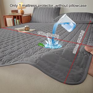 TEMU 1개 헤비듀티 방수 매트리스 보호커버 - 탄성 가장자리 & 그리드 패턴, 진한 블루 침대 커버 (싱글/더블 침대용, 트윈/풀/퀸/킹 사이즈 호환), 피트드 침대 스프레드, 세탁기 사용 가능 (베개커버 미포함)|베개커버|이불|매트리스커버