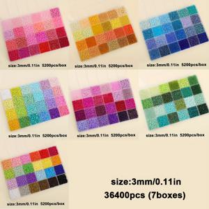 TEMU 5200/36400개 3mm 유리 구슬 주얼리 만들기 키트 - 컬러풀 라운드 루즈 비즈, 팔찌·목걸이·휴대폰 체인 액세서리 제작용 - 밝고 광택 있는 공예 재료, DIY 프렌드십 브레이슬릿 비즈