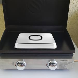 TEMU 스테인리스 스틸 직사각형 그릴 커버 뚜껑, 직사각형 금속 찜기 커버, 평면 베이킹 팬 액세서리, 실내외 캠핑에 적합 - 그릴, 바비큐, 주방 및 야외 요리에 적합