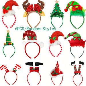 TEMU 6피스 클래식 크리스마스 헤드웨어 세트 - , 순록, 크리스마스 트리, 산타모자 디자인 포함 파티 포토부츠 소품. 크리스마스 파티, 인테리어 장식, 생일 파티 포토부츠 소품으로 적합한 크리스마스 헤드웨어. 크리스마스, 새해, , 파티 이벤트용