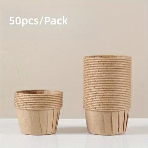 TEMU 열에 강한 컵케이크 라이너 50개, 베이킹 컵, 오븐에 넣을 수 있는 종이 컵, 롤드 가장자리, 종이 트레이, 머핀 베이킹 몰드, 머핀용 작은 케이크 라이너, 그리고 제과점 크리스마스 결혼식 생일 파티용 종이 컵.