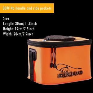 TEMU 건강한 EVA 접이식 낚시 냉장고 버킷, 내장된 낚시용품 용기 및 지퍼 클로저 - 여행, 캠핑, 얼음 낚시용 휴대용 산란 물고기 탱크 - 혼합 색상, 낚시용품 보관, 캠핑 필수품, 세련된 문자 디자인, 안전한 지퍼 뚜껑