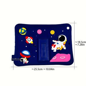 TEMU 2021/2020/2019년에 출시된 아이패드 9세대/8세대/7세대 10.2인치용 보호 케이스, 아이패드 에어 2019년 10.5인치, 아이패드 프로 2017/2018년 10.5인치용 안티 폴 3D 귀여운 만화 우주 비행사 아이패드 실리콘 소재 세탁 가능, 서있는 지원 편리한 휴대용