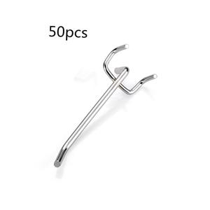 TEMU 50개 페그보드 후크, 그리드 벽 메쉬 리테일 디스플레이 쇼핑몰 제품 선반 패널 홈 스토리지 걸이 작업장용 다용도 훅