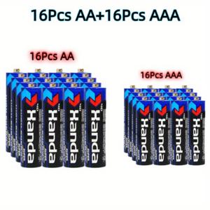 TEMU 8/12/16개 AA AAA 배터리 대량 팩 (AA+AAA) - 충전 불가 알칼라인 일회용 저가형 배터리, 알람시계, 리모컨, 카메라, 플래시, MP3 플레이어, 면도기, CD 플레이어 호환 - 전자기기용 (대량 구매 특가)