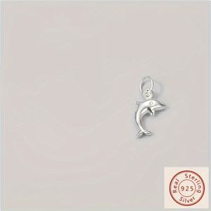 TEMU 1pc S925 스털링 실버 돌고래 매력 펜던트, DIY 수제 구슬 팔찌 목걸이, 동물 쥬얼리 액세서리 공예 재료|은목걸이