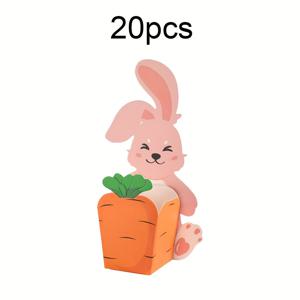 TEMU 20개 세트 (토끼 10개 + 당근 상자 10개) 창의적이고 귀여운 입체 종이 만화 토끼 당근 포장 박스, 부활절, 추수감사절, 어머니날, 생일 선물, 파티 장식용 선물 포장 상자