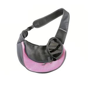 TEMU 조절 가능하고 통기성 좋은 메쉬 펫 캐리어 슬링 - 작은 개와 고양이를 위한 편안한 크로스바디 디자인, 하이킹 및 캠핑에 이상적, 지퍼 클로저와 안전한 버클 스트랩, 펫 여행 가방|생동감 있는 펫 액세서리|통기성 메쉬 소재, 개 백팩 캐리어