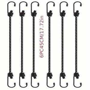 TEMU 6-팩 헤비 듀티 실리콘 번지 점프 로프 (후크 포함), 러기지, 캠핑, , 자전거 랙, 야외 텐트, 내후성, 무충전을 위한 다목적 탄성 스트랩