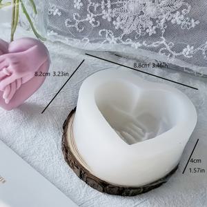 TEMU 1개 하트인핸드 실리콘 몰드, 수제 비누 및 베이킹용 - 식품 등급, 비전기식