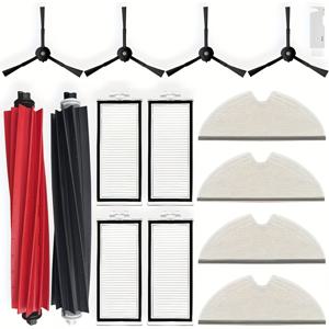 TEMU 로보락 Q5 Pro Q5 Pro Q8 Max Q8 Max 호환 15개 세트 교체용 액세서리 부품: 메인 브러쉬 2개, 사이드 브러쉬 4개, 헤파 필터 4개, 물걸레 패드 4개, 진공 청소기 액세서리,내구성 있는 브러쉬,효율적인 필터,원단 소재,내마모성 부품,헤파 필터 팩,바쁜 가정들