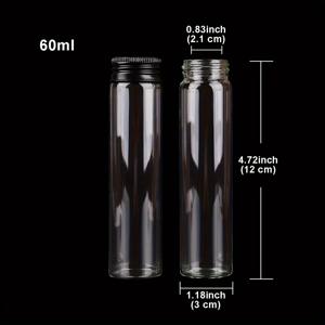 TEMU 12개/세트, 직경 3.0cm, 10ml/15ml/20ml//30ml/40ml/50ml/60ml/80ml/100ml, 검은색 알루미늄 캡이 달린 빈 투명 유리 병, 10가지 크기 중 선택 가능