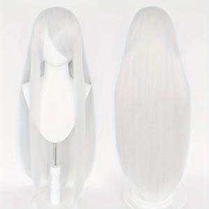 TEMU 80cm/32인치, 뱅이 있는 롱 헤어 가발 내열성 합성 모발, 100% 밀도, 여성용 코스프레 파티 스타일 - 음악 페스티벌, 할로윈, 일상 사용에 완벽