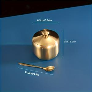 TEMU 조미료용 냄비, 주방 향신료 용기, 창의적인 모노수도 글루타이트 냄비, 소금 및 후추 용기, 후추 컨테이너, 뚜껑이 있는 조미료 보관함, 숟가락이 있는 식품 저장 상자, 주방 용품