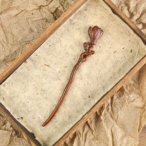 TEMU 전통 중국 황금 필라멘트 산들우드 헤어 스틱, 한푸과 업도용 우아한 헤어 액세서리, 깃털 없음