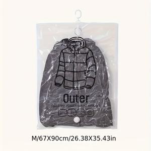 TEMU 4-팩 진공 밀봉 걸이형 수납 백, 후크 포함, 먼지 방지 옷 정리함, 기숙사, 옷장, 옷장, 침실용 - 플라스틱 직사각형 지퍼 옷 포장 백, 가정 공간 절약용