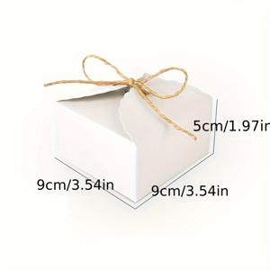 TEMU 10개입 우아한 크라프트 종이 사탕 & 초콜릿 상자 (헤мп 로프 포함) - 3.54 3.54 1.97in, 사각 선물 상자 (타인 클로저 포함), 결혼식, 생일, 크리스마스, 할로윈, 파티 답례품, 발렌타인데이, 부활절, 추수감사절, 할로윈용