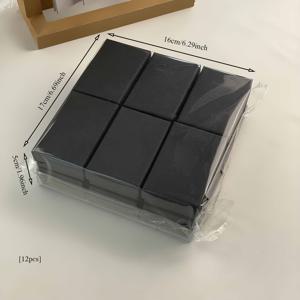 TEMU 12개 세트 블랙 종이 선물 상자, 뚜껑 포함, 쥬얼리 및 액세서리 보관용 - 클래식 스타일 케이스, 결혼식, 생일, 산과 기린 테마 이벤트용