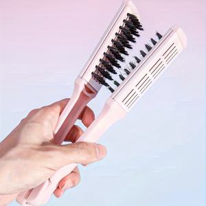 TEMU 일반 머리용 딴글러 헤어 콤 - 안티스태틱 알루미늄 & 나일론 솔로 구성된 양면 브러시, 튼튼한 ABS 플라스틱 손잡이