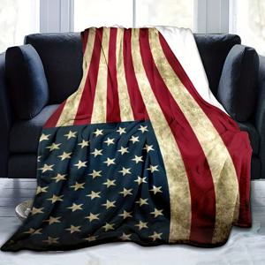 TEMU 아메리칸 플래그 디자인의 부드럽고 포근한 플란넬 담요 - 소파, 침대, 캠핑 및 여행에 완벽 | 사계절용, 저자극성